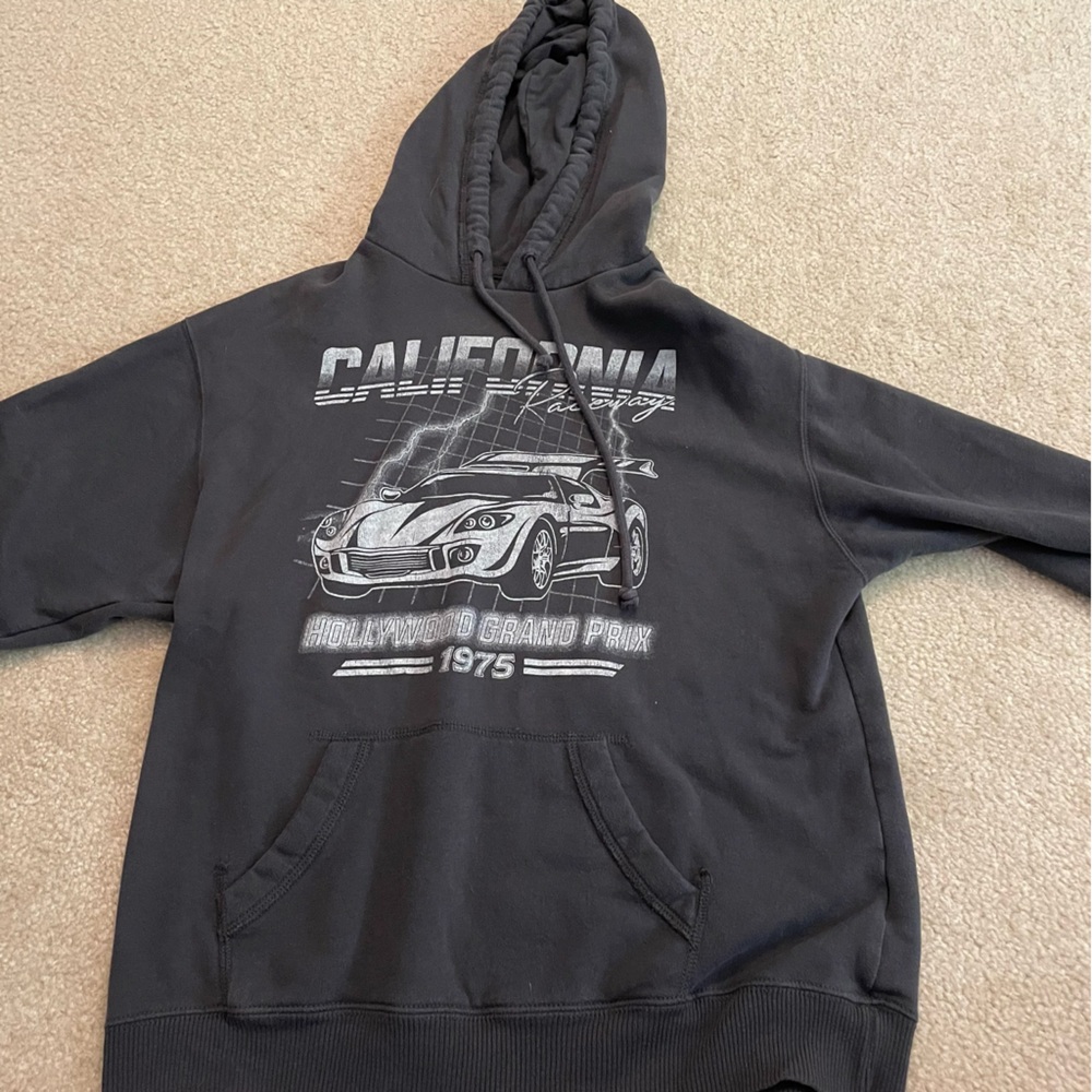 Hollister Graphic Hoodie XS in grey